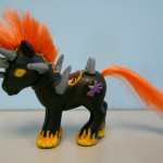 A custom My Little Pony based on the Dreadsteed Warlock mount from World of Warcraft.  Made as a gift for a Warlock friend.